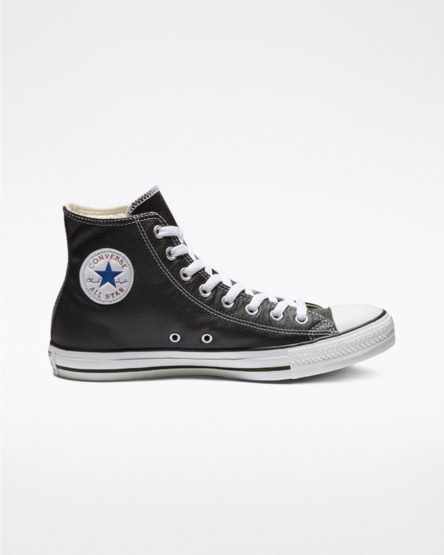 Tenis Converse Chuck Taylor All Star Couro Cano Alto Feminino Pretas | PT C0357P8